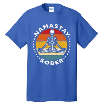 Skeleton Lotus Position Yoga Sober Addiction Recovery Tall T-Shirt