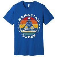 Skeleton Lotus Position Yoga Sober Addiction Recovery Premium T-Shirt