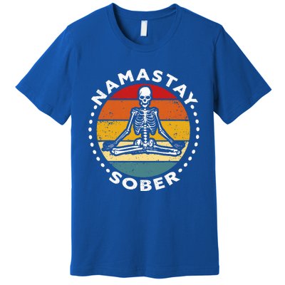 Skeleton Lotus Position Yoga Sober Addiction Recovery Premium T-Shirt