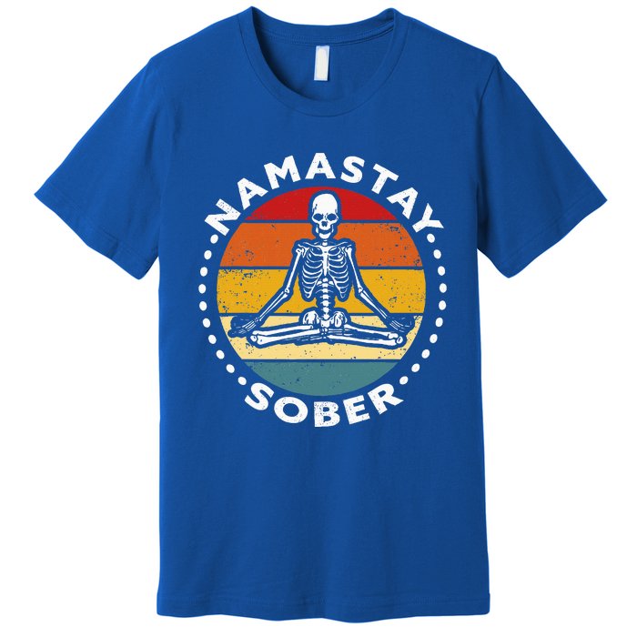 Skeleton Lotus Position Yoga Sober Addiction Recovery Premium T-Shirt