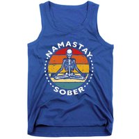 Skeleton Lotus Position Yoga Sober Addiction Recovery Tank Top