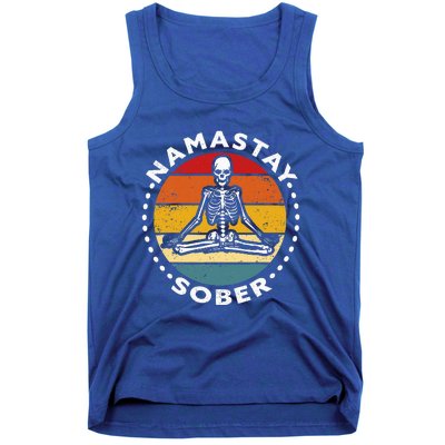 Skeleton Lotus Position Yoga Sober Addiction Recovery Tank Top