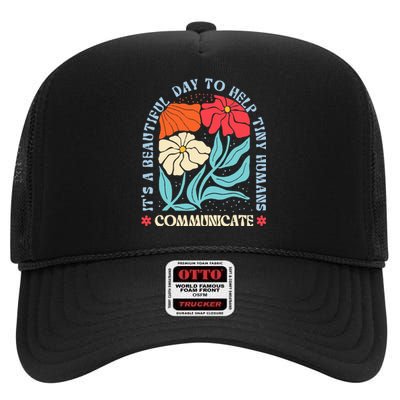 Speech Language Pathologist Pathology Speech Therapy Slp High Crown Mesh Back Trucker Hat