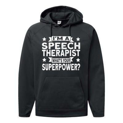 Speech Language Pathologist Superhero Speech Therapy Performance Fleece Hoodie