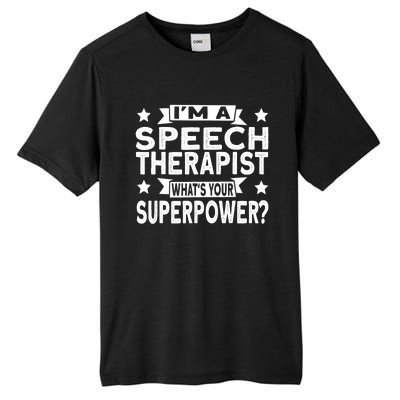 Speech Language Pathologist Superhero Speech Therapy Tall Fusion ChromaSoft Performance T-Shirt