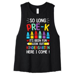 So Long Pre K Graduation Kindergarten Here I Come 2024 Gift Women's Racerback Cropped Tank