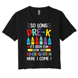 So Long Pre K Graduation Kindergarten Here I Come 2024 Gift Women's Crop Top Tee