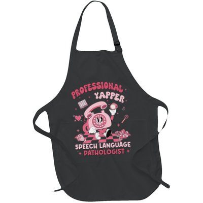 Speech Language Pathologist Retro Slp Professional Yapper Full-Length Apron With Pockets