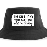 So Lucky People Cant Hear What Im Thinking Sustainable Bucket Hat