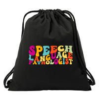 Speech Language Pathologist Boho Retro Speech Therapy SLP Drawstring Bag