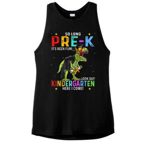 So Long Pre-K Kindergarten Here I Come Dinosaur Graduation Ladies PosiCharge Tri-Blend Wicking Tank