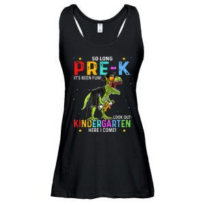 So Long Pre-K Kindergarten Here I Come Dinosaur Graduation Ladies Essential Flowy Tank