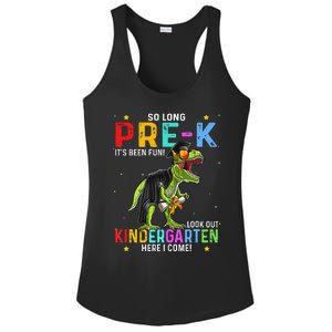 So Long Pre-K Kindergarten Here I Come Dinosaur Graduation Ladies PosiCharge Competitor Racerback Tank