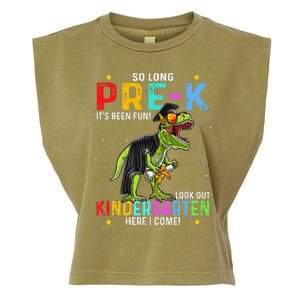 So Long Pre-K Kindergarten Here I Come Dinosaur Graduation Garment-Dyed Women's Muscle Tee