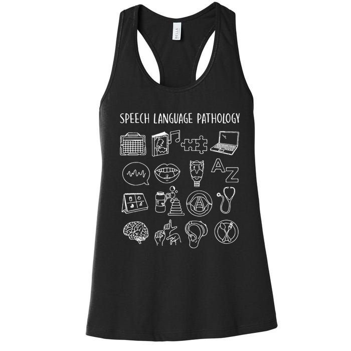 Speech Language Pathology Pathologist SLP Speech Therapist Women's Racerback Tank