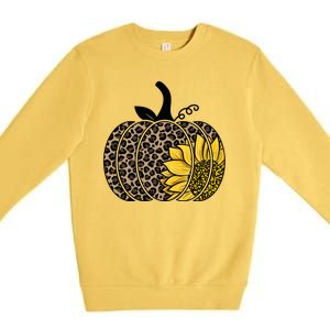 Sunflower Leopard Pumpkin Premium Crewneck Sweatshirt