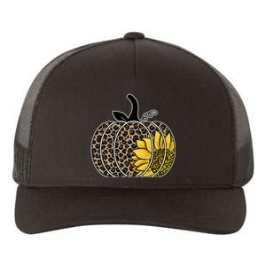 Sunflower Leopard Pumpkin Yupoong Adult 5-Panel Trucker Hat