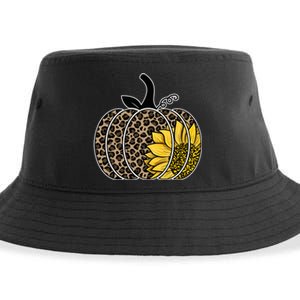 Sunflower Leopard Pumpkin Sustainable Bucket Hat