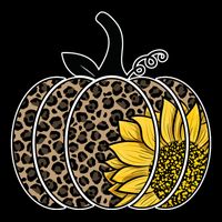 Sunflower Leopard Pumpkin Button