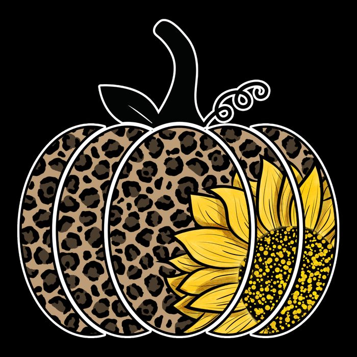 Sunflower Leopard Pumpkin Button