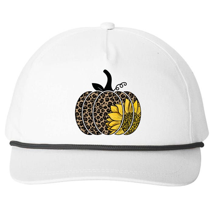 Sunflower Leopard Pumpkin Snapback Five-Panel Rope Hat