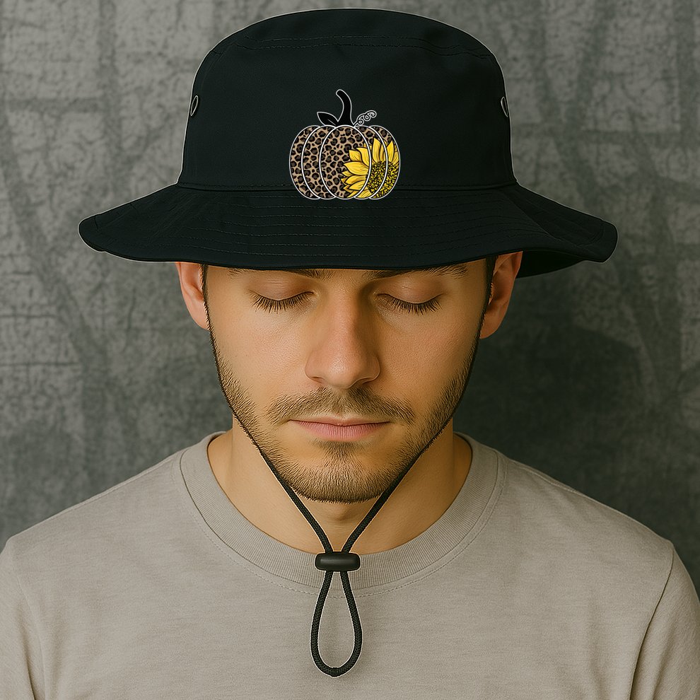 Sunflower Leopard Pumpkin Bucket Hat