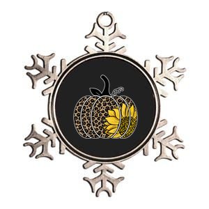 Sunflower Leopard Pumpkin Metallic Star Ornament