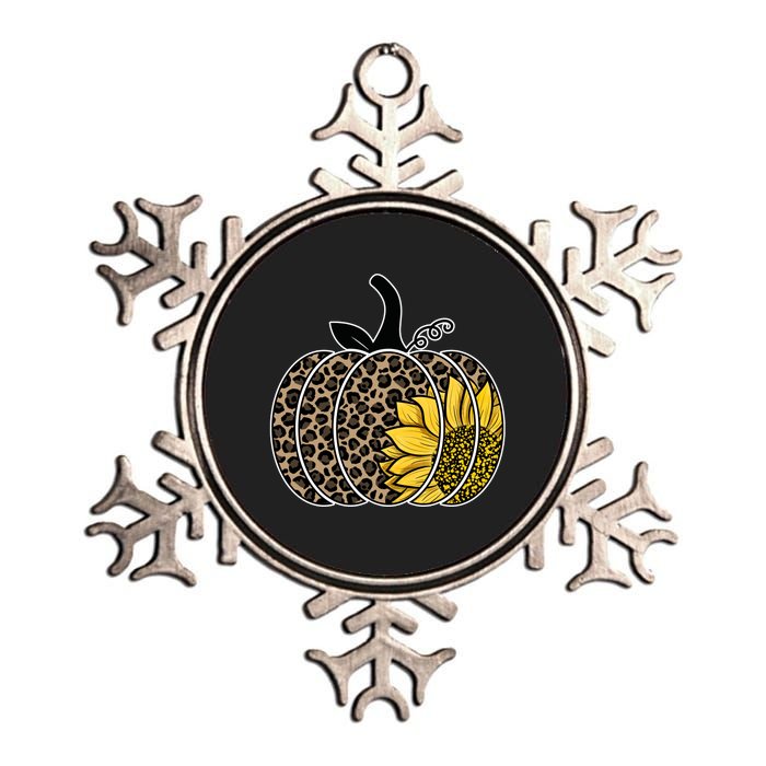 Sunflower Leopard Pumpkin Metallic Star Ornament