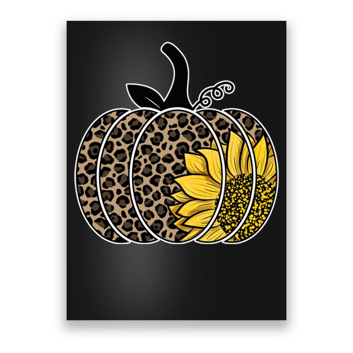 Sunflower Leopard Pumpkin Poster