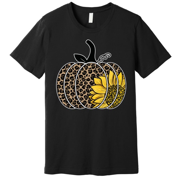 Sunflower Leopard Pumpkin Premium T-Shirt