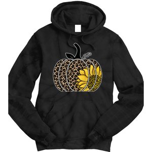 Sunflower Leopard Pumpkin Tie Dye Hoodie