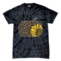 Sunflower Leopard Pumpkin Tie-Dye T-Shirt