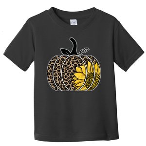 Sunflower Leopard Pumpkin Toddler T-Shirt