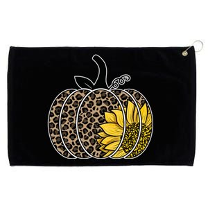 Sunflower Leopard Pumpkin Grommeted Golf Towel