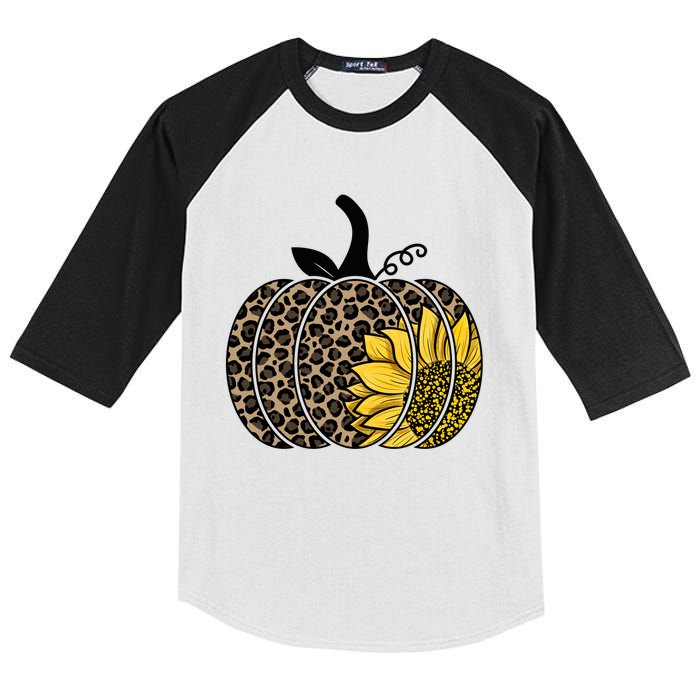 Sunflower Leopard Pumpkin Kids Colorblock Raglan Jersey