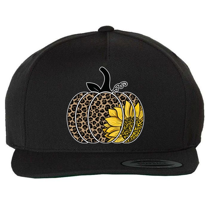 Sunflower Leopard Pumpkin Wool Snapback Cap