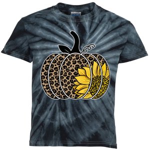 Sunflower Leopard Pumpkin Kids Tie-Dye T-Shirt