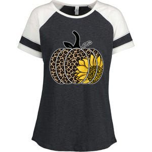 Sunflower Leopard Pumpkin Enza Ladies Jersey Colorblock Tee