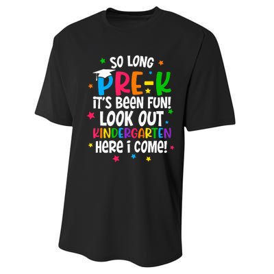 So Long PreK Kindergarten Here I Come Graduation Gifts Performance Sprint T-Shirt