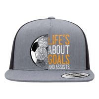 Soccer Lovers Player Football Goal  Flat Bill Trucker Hat