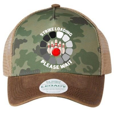 Strike Loading Please Wait Funny Bowling Player Lover Legacy Tie Dye Trucker Hat