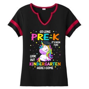 So Long Pre-K Kindergarten Here I Come Unicorn Graduation Ladies Halftime Notch Neck Tee