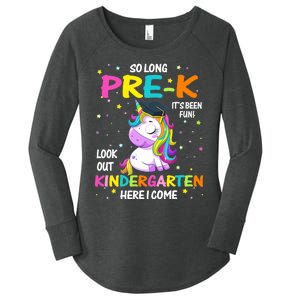 So Long Pre-K Kindergarten Here I Come Unicorn Graduation Women's Perfect Tri Tunic Long Sleeve Shirt