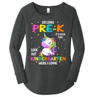 So Long Pre-K Kindergarten Here I Come Unicorn Graduation Women's Perfect Tri Tunic Long Sleeve Shirt