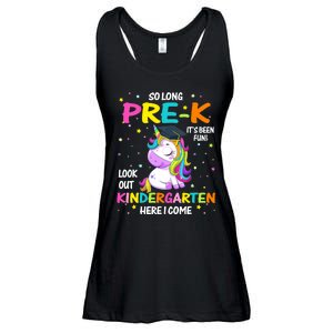 So Long Pre-K Kindergarten Here I Come Unicorn Graduation Ladies Essential Flowy Tank