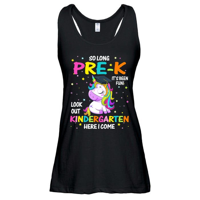 So Long Pre-K Kindergarten Here I Come Unicorn Graduation Ladies Essential Flowy Tank