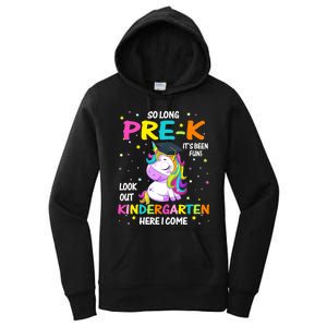 So Long Pre-K Kindergarten Here I Come Unicorn Graduation Women's Pullover Hoodie