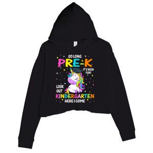 So Long Pre-K Kindergarten Here I Come Unicorn Graduation Crop Fleece Hoodie