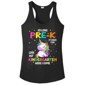 So Long Pre-K Kindergarten Here I Come Unicorn Graduation Ladies PosiCharge Competitor Racerback Tank