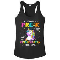 So Long Pre-K Kindergarten Here I Come Unicorn Graduation Ladies PosiCharge Competitor Racerback Tank